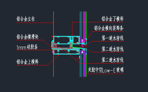 单元式幕墙纵剖细节节点